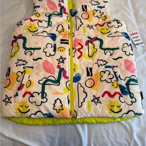 Crayola Graphic Puffer Vest with Multicolor Design